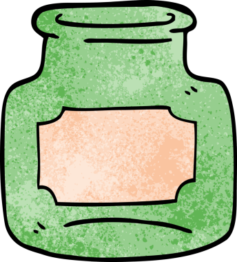 Bir insan tarafından çizilmiş karalama kavanozu.