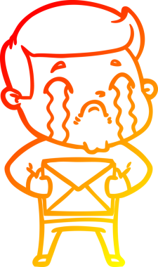 Bir insan tarafından çizilmiş ağlayan bir çizgi film karakteri çizimi.