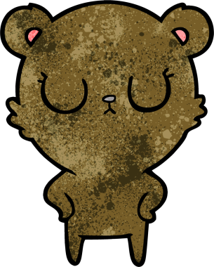 Bir insan tarafından çizilmiş barışçıl çizgi film ayısı.