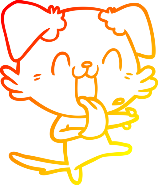 Bir insan tarafından çizilmiş çizgi film köpeğinin sıcak çizgi çizimi