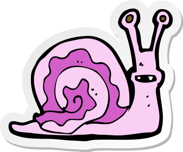 Bir insan tarafından çizilmiş bir salyangozun çıkartması.