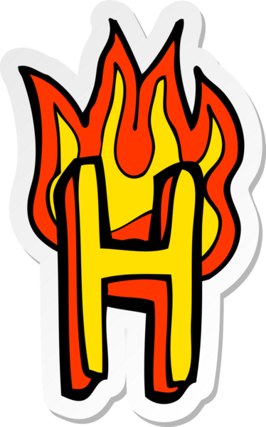 Bir insan tarafından çizilmiş yanan bir karikatür çıkartması.