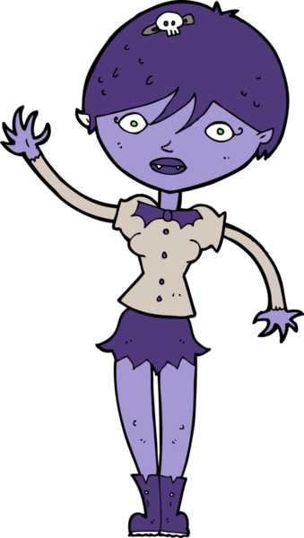 Bir insan tarafından çizilmiş vampir kız çizimi.