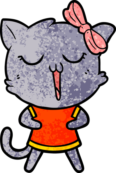 Bir insan tarafından çizilmiş çizgi film kedisi.