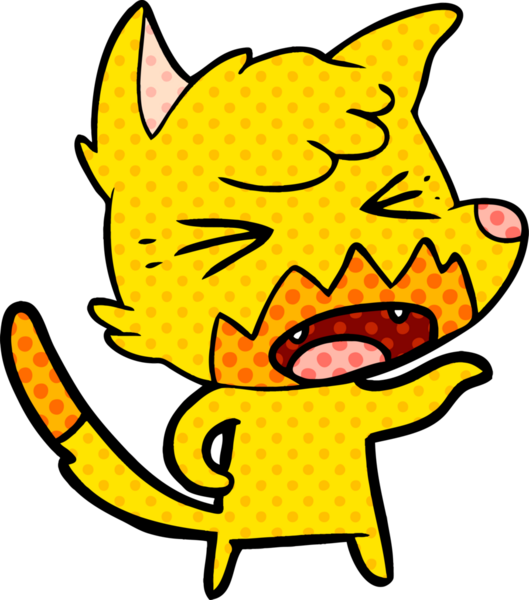 Bir insan tarafından çizilmiş tilki çizgi film karakteri