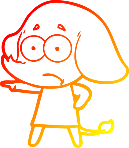 Bir insan tarafından çizilmiş, kararsız bir fil kızın çizgi çizimi.