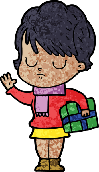 Bir insan tarafından çizilmiş karikatür kadın.