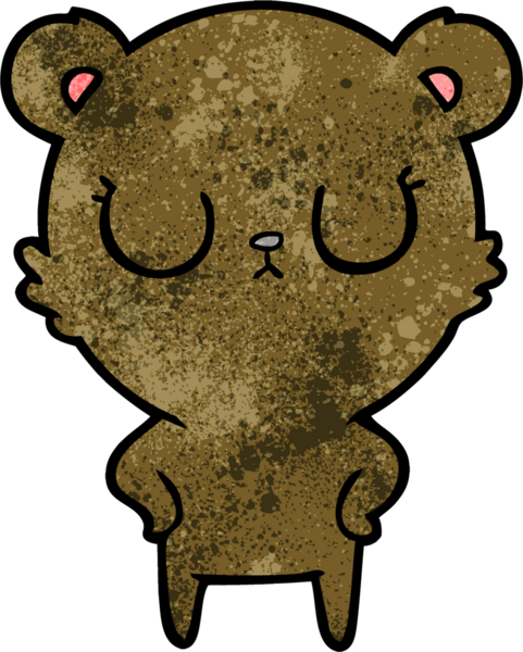 Bir insan tarafından çizilmiş barışçıl çizgi film ayısı.