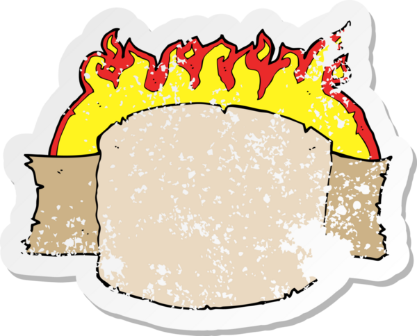 Bir insan tarafından çizilmiş bir çizgi film afişinin gerilimli retro yapıştırması