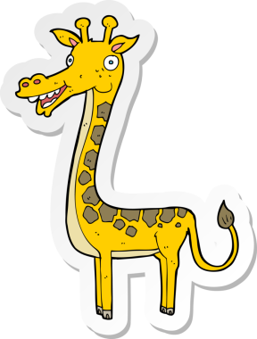 Bir insan tarafından çizilmiş bir zürafanın çıkartması.