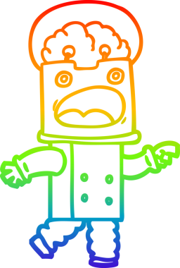 gökkuşağı gradyan çizgisi bir insan tarafından çizilmiş robot çizgi