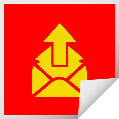 Bir insan tarafından çizilmiş bir e-posta işaretinin kare soyma etiketi