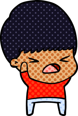 Çizgi film bir insan tarafından çizilmiş stresli adam