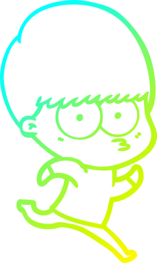 Bir insan tarafından çizilmiş gergin bir çizgi film çocuğu çizimi.