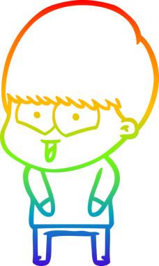 gökkuşağı gradyan çizgi çizimi bir insan tarafından çizilmiş mutlu bir çocuk