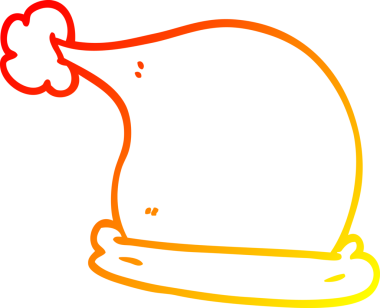 Bir insan tarafından çizilmiş bir karikatür Noel şapkasının sıcak çizgi çizimi