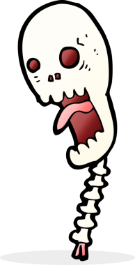 Bir insan tarafından çizilmiş komik bir kafatası.