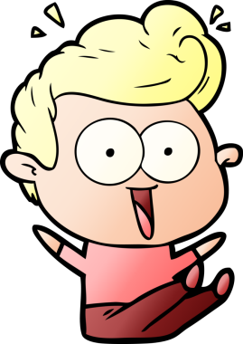 Bir insan tarafından çizilmiş çizgi film bakışlı adam.