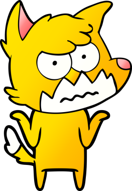 Bir insan tarafından çizilmiş tilki çizgi film karakteri