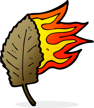 Bir insan tarafından çizilmiş kuru yaprak sembolü.