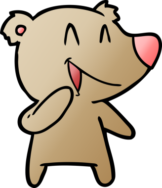 Bir insan tarafından çizilmiş gülen ayı çizgi filmi.