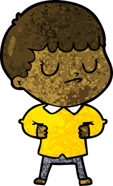 Bir insan tarafından çizilmiş huysuz çocuk çizgi filmi.