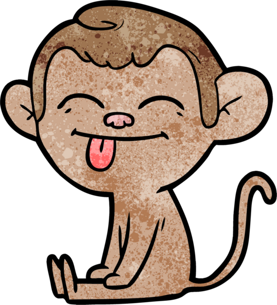 Bir insan tarafından çizilmiş komik çizgi film maymunu