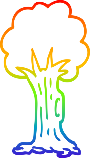 gökkuşağı gradyan çizgisi bir insan tarafından çizilmiş bir çizgi ağaç