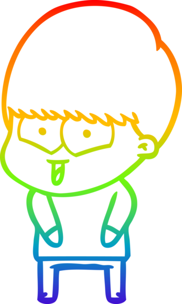 gökkuşağı gradyan çizgi çizimi bir insan tarafından çizilmiş mutlu bir çocuk