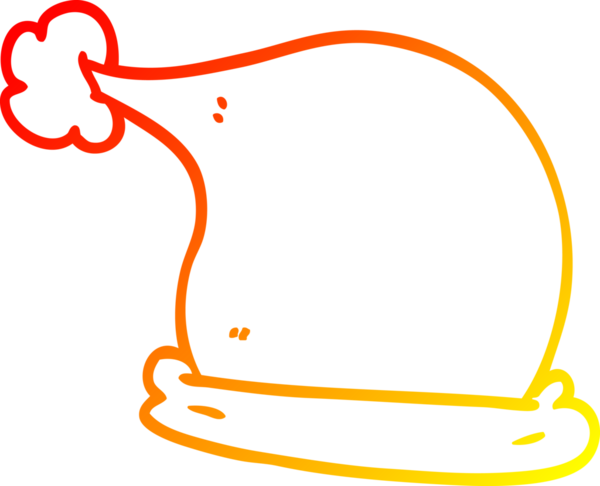 Bir insan tarafından çizilmiş bir karikatür Noel şapkasının sıcak çizgi çizimi