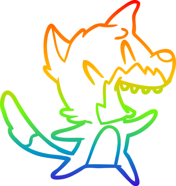 Bir insan tarafından çizilmiş gülen tilki çizgi filmi.