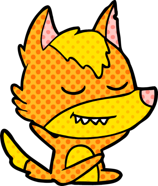 Bir insan tarafından çizilmiş tilki çizgi film karakteri