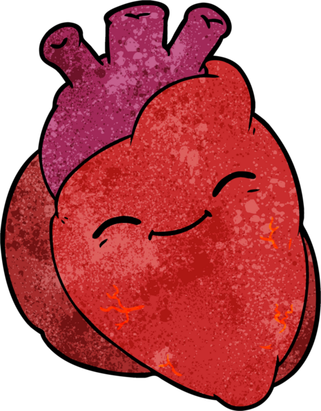 bir insan tarafından çizilmiş mutlu bir kalp.