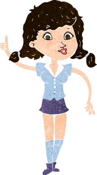 Bir insan tarafından çizilmiş güzel bir kadın çizgi filmi.