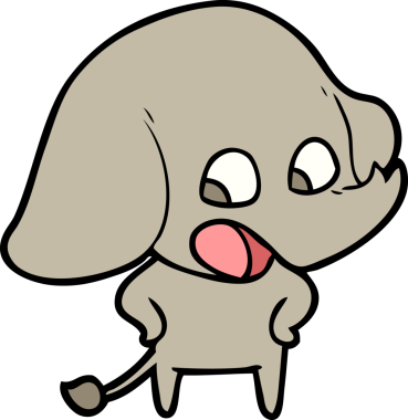 Bir insan tarafından çizilmiş şirin bir fil.