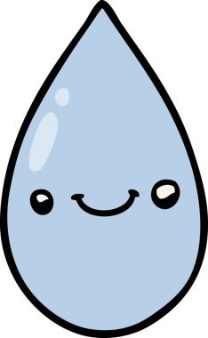 Bir insan tarafından çizilmiş şirin yağmur damlası.