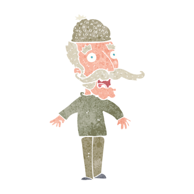 Bir insan tarafından çizilmiş şapkalı bir çizgi film adamı.