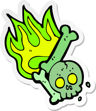 Bir insan tarafından çizilmiş cadılar bayramı kemik numarasının çıkartması.