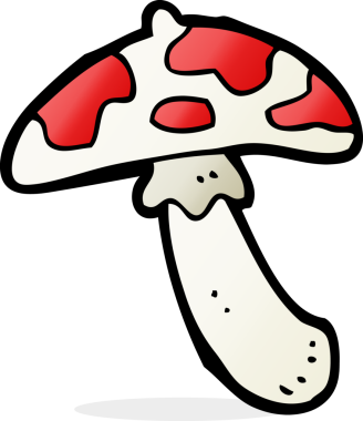 Bir insan tarafından çizilmiş zehirli mantar.