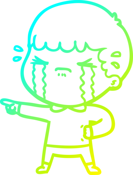 Bir insan tarafından çizilmiş ağlayan bir çizgi film karakteri çizimi.