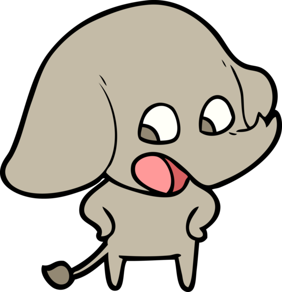 Bir insan tarafından çizilmiş şirin bir fil.