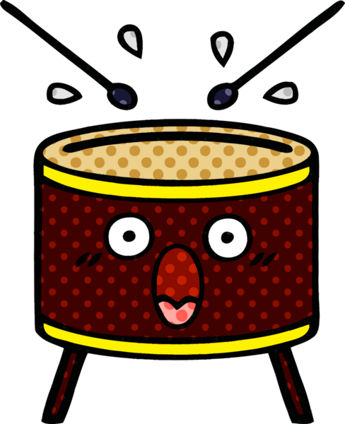 bir insan tarafından çizilmiş bir davul karikatürü.
