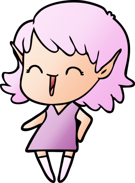 Bir insan tarafından çizilmiş bir elf kızı.