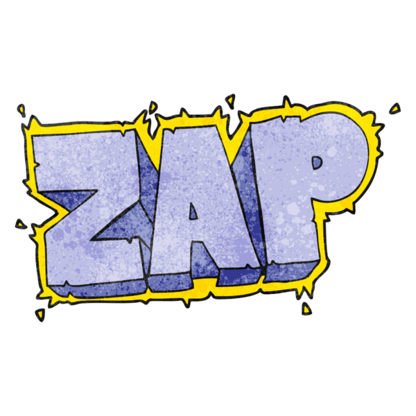 Bir insan tarafından çizilmiş serbest dokulu karikatür zap sembolü