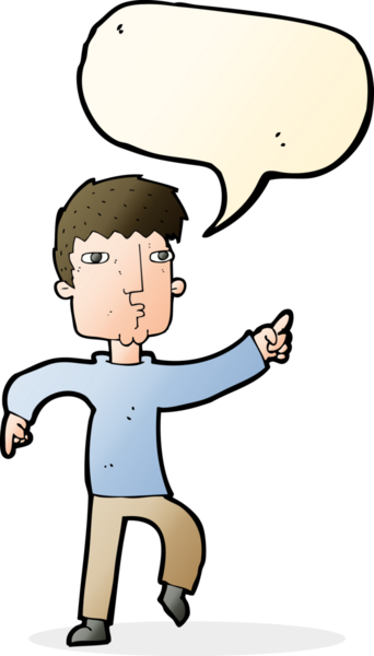 Bir insan tarafından çizilmiş konuşma balonlu çizgi film dansçısı.