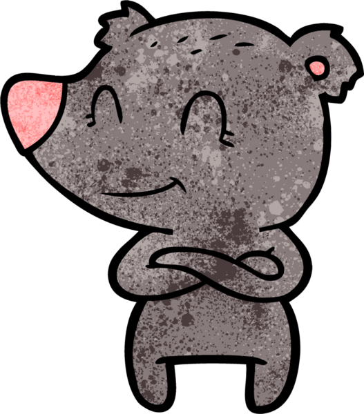 Bir insan tarafından çizilmiş dost canlısı ayı çizgi filmi.