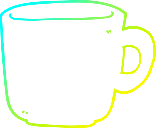 Bir insan tarafından çizilmiş bir kahve fincanının soğuk gradyan çizimi