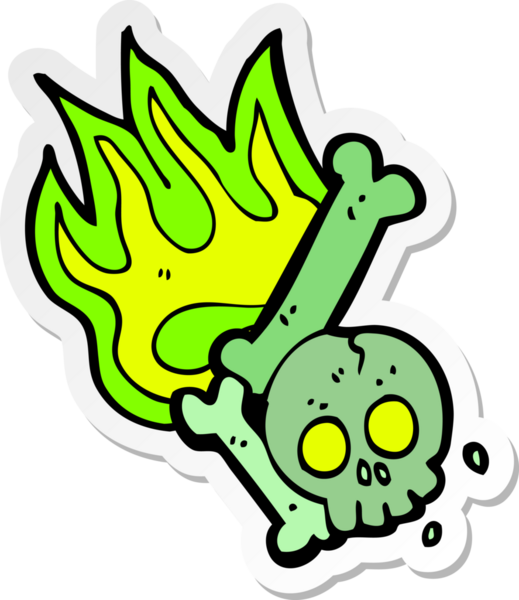 Bir insan tarafından çizilmiş cadılar bayramı kemik numarasının çıkartması.