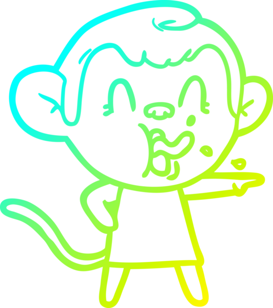 Bir insan tarafından çizilmiş aptal bir çizgi film maymunu çizimi.