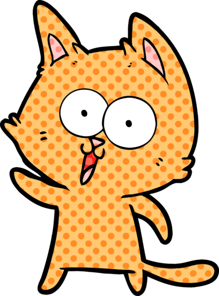 Bir insan tarafından çizilmiş komik çizgi film kedisi.